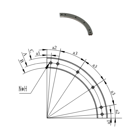 44系列-90°圆弧导轨	(图1)